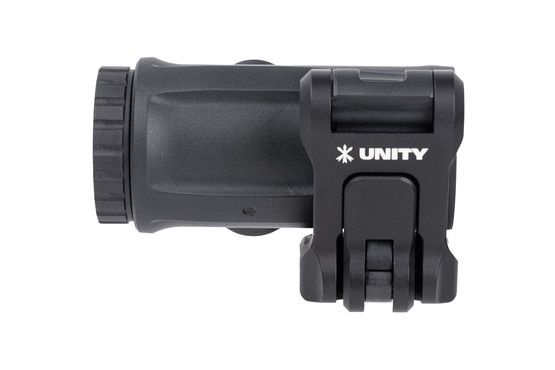 4X magnifier with flip to center mount, black.